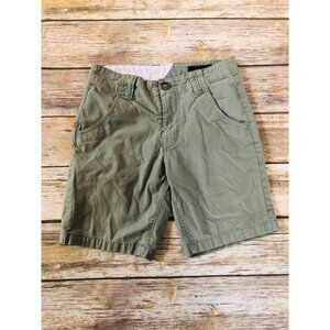 Volcom Youth True‎ To This Shorts Sz 10 Sage Green Flat Front Cotton Blend Chino